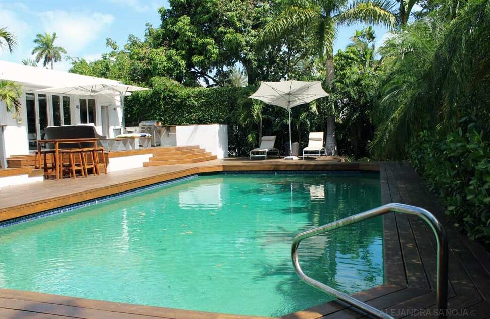 Pool - Desk - Patio Miami Beach House Alejandra Sanoja Design