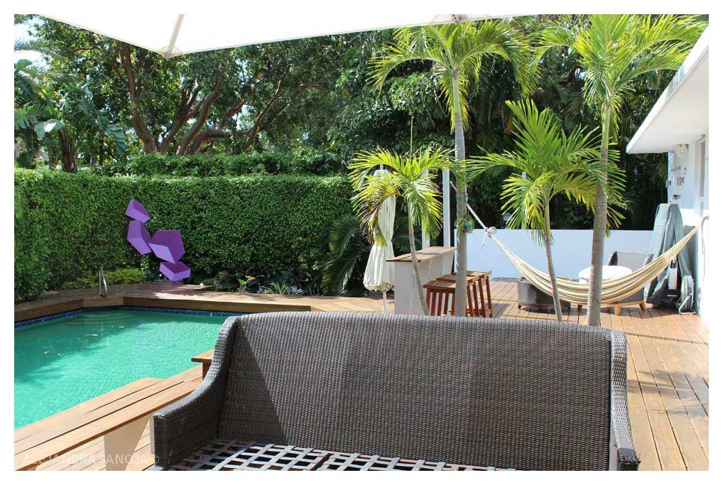 Pool - Desk - Patio Miami Beach House Alejandra Sanoja Design